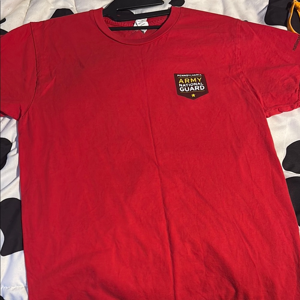 Red Short Sleeve Tee with Crew Neck